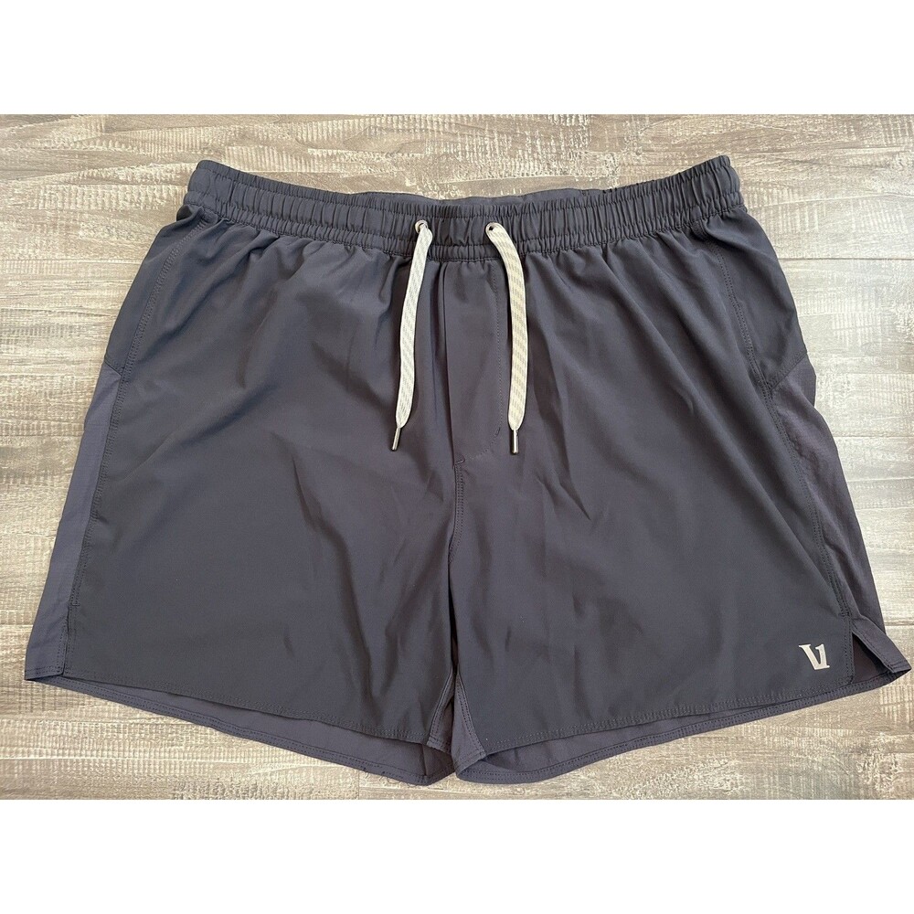 Vuori Men's Course Run Shorts Size Large Blue Grey Lined Performance Gym Stretch